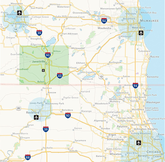 Rock County Map